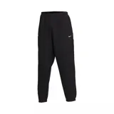 Pantalón de jogging negro de felpa con cintura elástica y logo Swoosh bordado en blanco.
