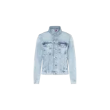 Campera de denim celeste claro de Tommy Jeans, modelo Ryan, con cierre frontal de botones metálicos, bolsillos con solapa en el pecho y bolsillos laterales ribeteados.