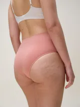 Bombacha de tiro alto confeccionada en microfibra seamless, con diseño de cobertura completa y acabado suave sin costuras.