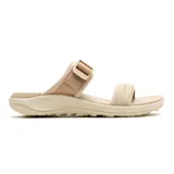 Sandalia de diseño ergonómico en color beige, con tiras de malla y cincha ajustables mediante hebilla, plantilla de espuma EVA y suela ligera de alta tracción.