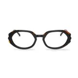 Armazón de anteojos Mr Boho modelo Landingham, con diseño geométrico y estructura combinada en color negro y carey.
