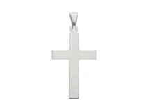 Dije de plata 925 con forma de cruz lisa.