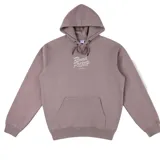 Canguro con capucha color lila con logo de la marca Rivvia Projects estampado en el pecho.