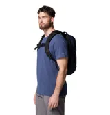 Mochila impermeable de 25 litros, color azul marino, con compartimentos principales con cierre, funda acolchada para portátil de hasta 13 pulgadas, panel trasero transpirable y bolsillos laterales para botellas.