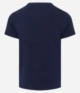 Remera de corte muscle fit, manga corta y cuello redondo, confeccionada en tejido de ribana con textura acanalada.