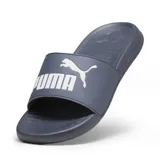 Chinelas Puma Popcat 20 color azul con logo de la marca en blanco.