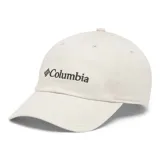 Gorra Columbia Provisions Ball Cap de color gris claro, con visera curva y el logo de la marca bordado en negro en el frente.