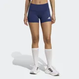 Short deportivo Adidas de voleibol, color azul marino, con corte ajustado, tiro medio y cintura elástica. Presenta el logo de la marca en blanco en la pierna izquierda.