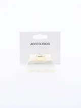 Pinza para el pelo con diseño de líneas horizontales en tonos perlados.