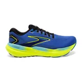 Championes de running Brooks Glycerin 21 para hombre, color azul con detalles en amarillo y negro.