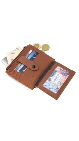 Tarjetero color verde agua con presilla frontal y múltiples ranuras para tarjetas. Incluye un bolsillo con cierre para monedas o billetes.