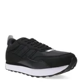 Championes urbanos Topper modelo Temple, color negro con suela blanca. Presentan un diseño de corte bajo con cordones, combinando paneles de material sintético y textil para mayor durabilidad y estilo.