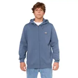 Canguro Rip Curl Horizon Zip Thru color azul, con cierre frontal, capucha ajustable con cordones, bolsillos tipo canguro y parche con logo en el pecho.