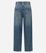 Pantalón baggy de jeans con cintura alta, bolsillos delanteros y traseros y lavado dirty.