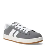 Championes urbanos de diseño clásico, color gris con detalles en blanco en los laterales y cordones. Presentan una suela de goma con base color caramelo.