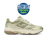 Championes Joma CR111 Lady color dorado con detalles en plateado y blanco. Capellada de mesh transpirable y serraje. Mediasuela de phylon con gel PULSOR y STABILIS. Suela de caucho DURABILITY.