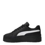 Championes Puma Karmen Classic de mujer, color negro con franja lateral blanca y suela plataforma.