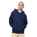 Campera con capucha y cierre frontal de Merrell, color azul marino, confeccionada en suave tejido polar cepillado. Cuenta con bolsillos tipo canguro, capucha ajustable con cordón y puños y bajo acanalados.
