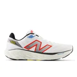 Championes de running New Balance 880 v14 para hombre, color blanco con detalles en rojo, azul y negro.