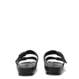 Sandalias Birkenstock modelo Arizona color negro, con doble tira ajustable con hebillas y plantilla anatómica.