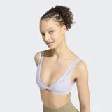 Top deportivo Adidas Optime Workout Twist Reversible de color lila, con diseño de doble tirante y cuello redondo.