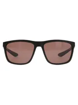 Lentes de sol RKF modelo Bellagio, con marco negro fabricado a partir de redes de pesca recicladas y cristales polarizados color marrón con protección UV.