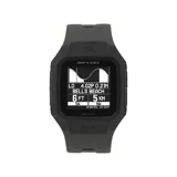 Reloj digital Rip Curl Search GPS Series 2, color verde oscuro con caja de plástico ABS y correa de goma. Resistente al agua hasta 100 metros, con función de marea y GPS. Tamaño de la caja: 43 mm.