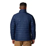 Campera acolchada de hombre en color azul marino, con cierre frontal completo, cuello alto y bolsillos laterales con cremallera. Cuenta con tecnología Omni-Heat para retención de calor y acabado Omni-Shield resistente al agua y manchas.