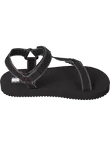 Sandalias Tommy Jeans negras con tiras de poliéster ajustables y logo de la marca en el empeine.