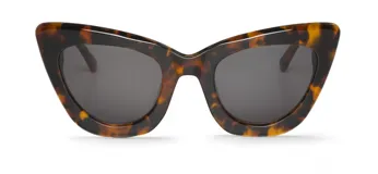 Lentes de sol Mr Boho modelo Tabarca, con montura de acetato color carey y lentes grises.