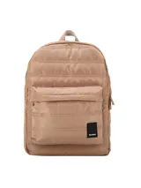 Mochila Terrano Level Up acolchada, de color verde, con diseño urbano y liviano, compartimento principal amplio, bolsillo frontal con cierre y correas regulables.