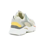 Championes urbanos color blanco, beige, gris y verde agua, con cordones y plataforma.