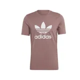 Remera color marrón con logo Adidas Trefoil estampado en blanco en el pecho.