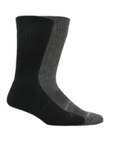 Pack de dos pares de medias Hush Puppies de caña alta, con diseño acanalado. Un par en color negro y otro en gris melange.