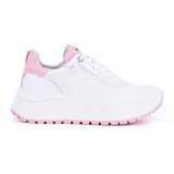 Championes deportivos Via Marte Fraga, color blanco con detalles en rosa.