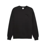 Buzo de cuello redondo Puma, color negro, con corte relajado y logo de la marca bordado en el mismo tono en el pecho.