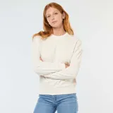 Buzo de cuello redondo confeccionado en felpa francesa, con mangas largas y puños y ruedo acanalados.