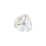 Aros de plata 925 con tres piedras de la luna y un topacio blanco central.