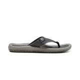 Sandalia ojota Cartago Dunas color gris con plantilla texturizada y tira de goma con logo de la marca.