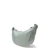 Cartera tipo riñonera de diseño minimalista, color blanco, con cierre superior y correa ajustable al tono.