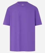 Remera de corte relaxed y mangas cortas, confeccionada en algodón de efecto pesado, con cuello redondo y diseño liso en color gris.