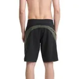 Short de baño Volcom modelo Abg React Mod de 20 pulgadas, color verde militar con paneles laterales oscuros y cordón ajustable negro en la cintura.
