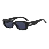Lentes de sol rectangulares unisex, con montura gruesa de carey y lentes grises con filtro UV 400. Incluye estuche.