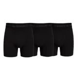 Pack de tres bóxers Quiksilver de color negro, con cintura elástica con logo y nombre de la marca grabados.
