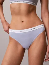 Colaless Calvin Klein de algodón con textura de canalé fino, cintura elástica con logo de la marca y corte de pierna alta.