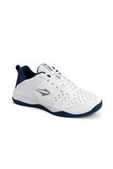 Championes deportivos Topper Rod II, color blanco con detalles en azul marino y gris, con perforaciones en la puntera para mayor ventilación.