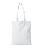 Bolso tote blanco de algodón con doble asa de hombro.