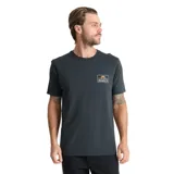 Remera Roark Earth & Sea de manga corta y cuello redondo, color gris oscuro, con pequeño estampado gráfico en el pecho.
