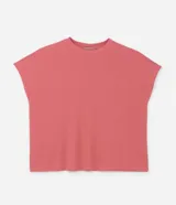 Blusa tipo muscle tee de corte holgado, confeccionada en tejido rib acanalado, con escote redondo y diseño sin mangas.