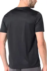 Remera deportiva Fila Myler de hombre, color negro, de manga corta, cuello redondo y con logo de la marca estampado en el pecho.